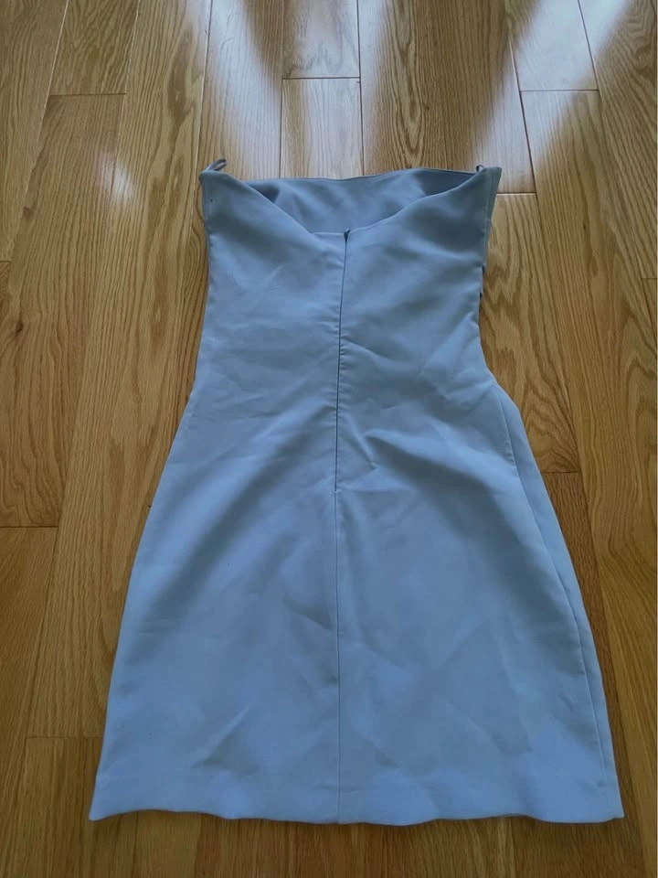Zara Light Blue Strapless Mini Dress XS - photo 2