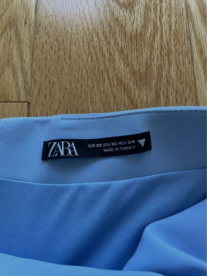 Zara Light Blue Strapless Mini Dress XS - photo 3