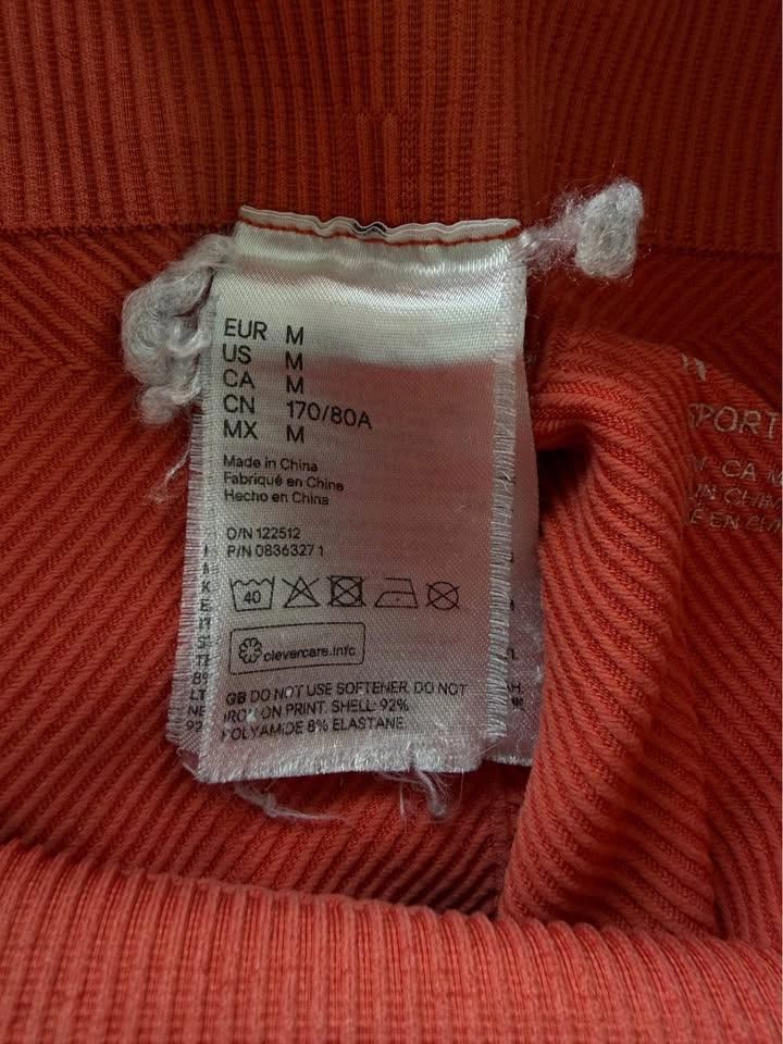 Women's Orange H&M Gym Sports Leggings - Size M - photo 3