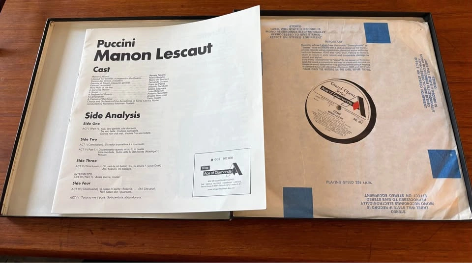 Vintage Puccini: Manon Lescaut Vinyl 2-LP Box Set - Tebaldi / De - photo 3