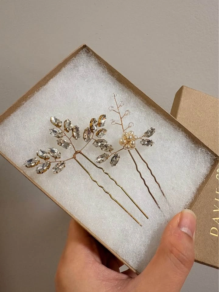 Gold Hair Pins - For weddings, reception - photo 2