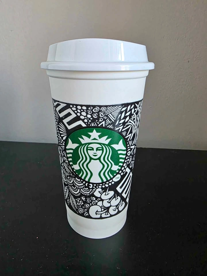 Starbucks White Cup Contest 2014 Art by Brita + Bonus Cup