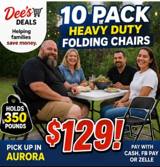 10 Pack Heavy Duty Folding Chairs - Brand New! - photo 2