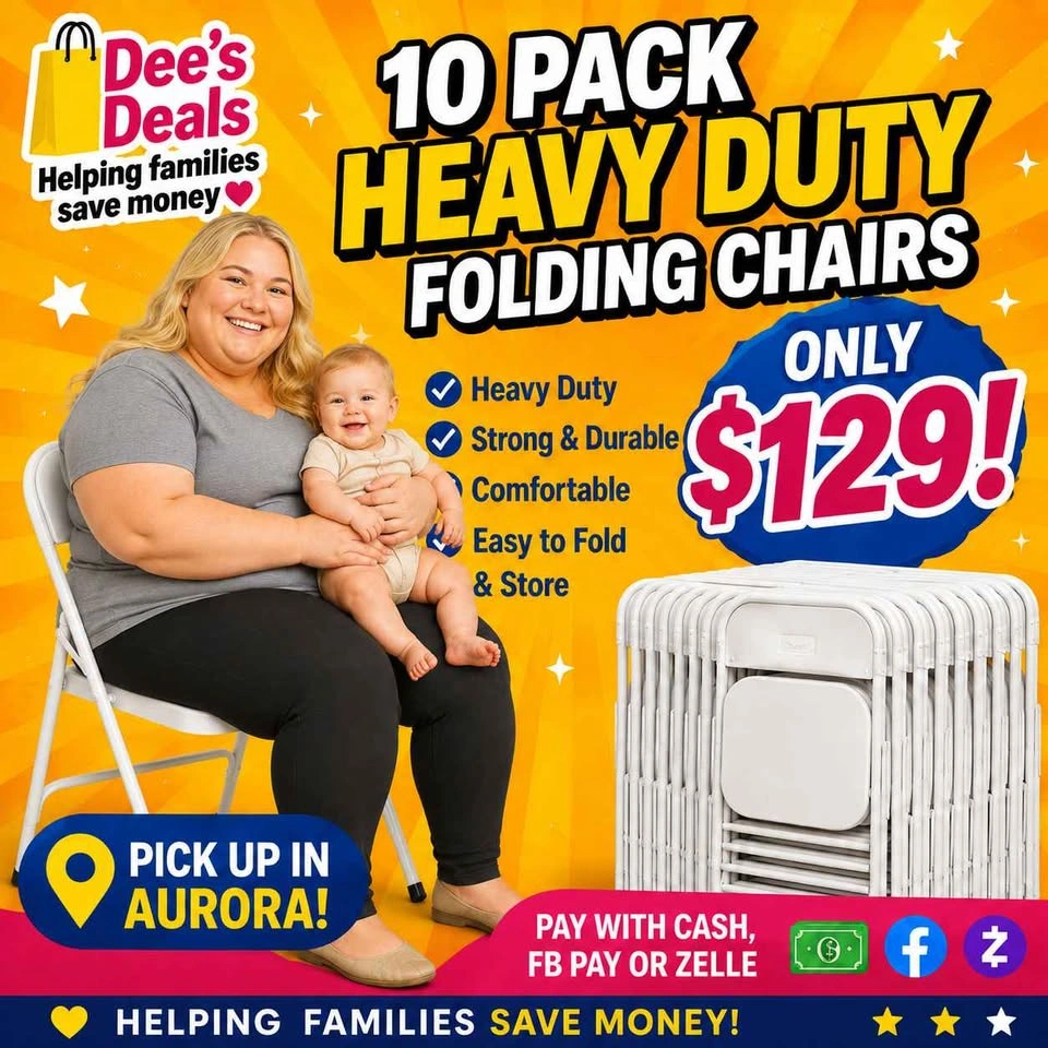 10 Pack HEAVY DUTY FOLDING CHAIRS BRAND NEW IN BOX ONLY $129 - photo 2