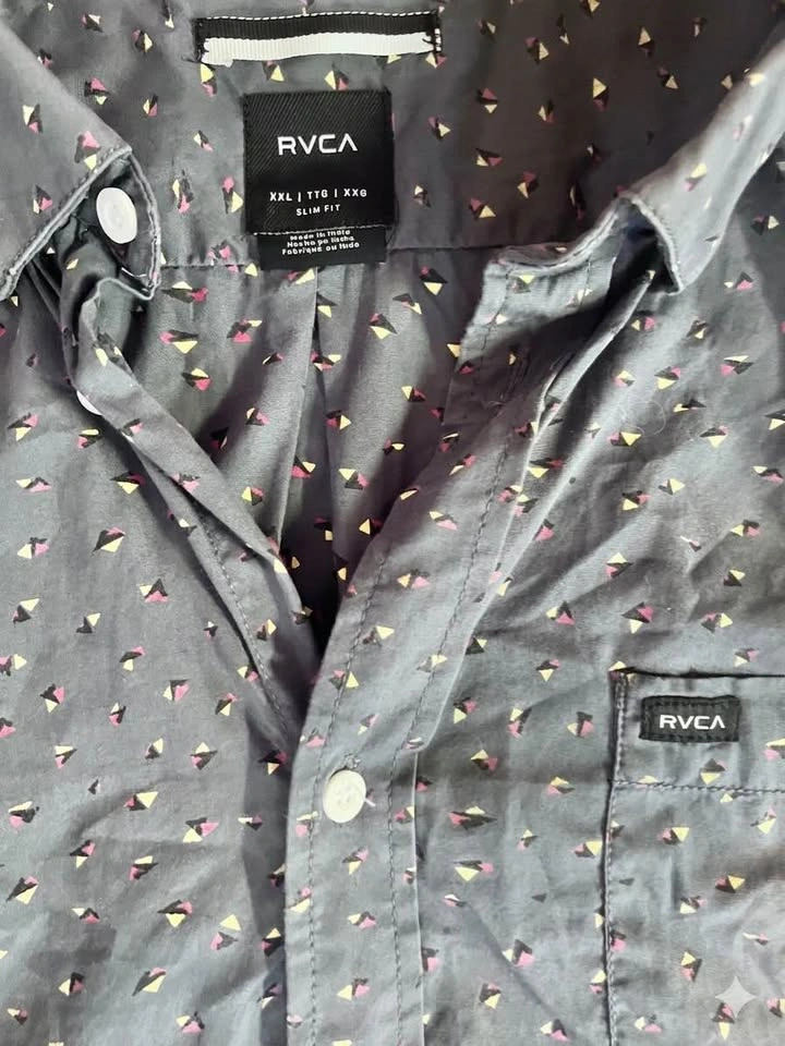RVCA XXL Slim Fit Short Sleeve Button Up Shirt - photo 3