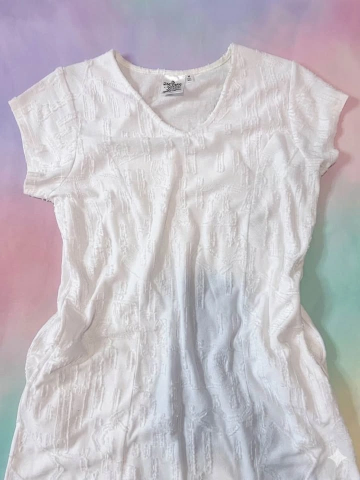 Nostalgia White Textured Dress Medium - photo 2