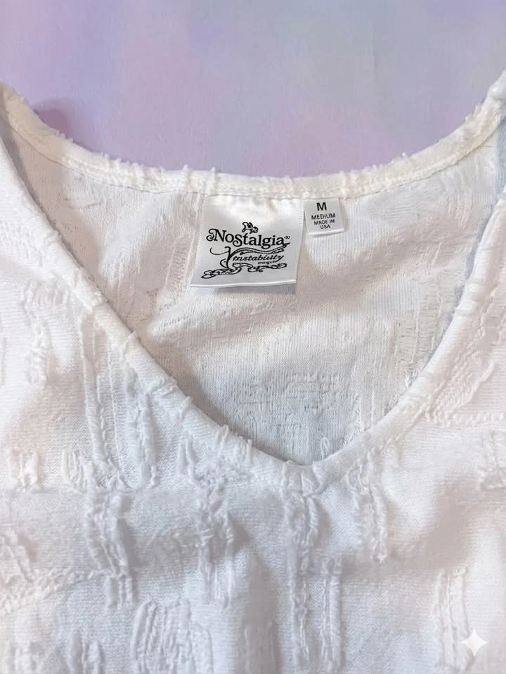 Nostalgia White Textured Dress Medium - photo 3