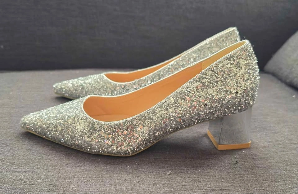Brand New Sparkly Glitter Block Heels - Size 8/8.5 - photo 2