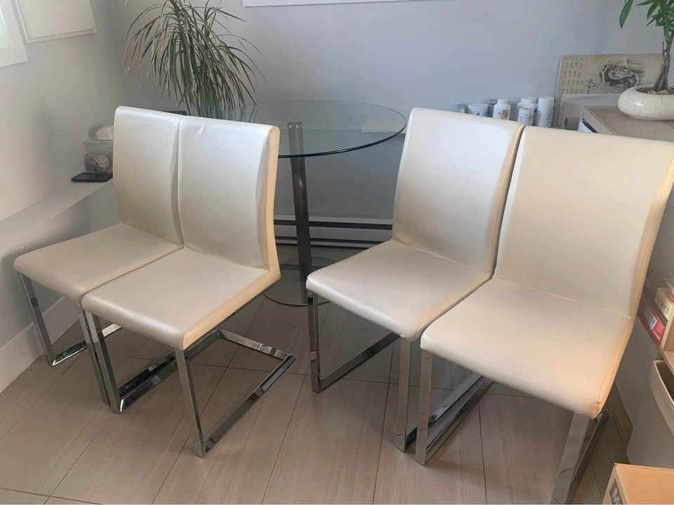 Glass Top Dining Room Table with 4 Chairs - photo 2