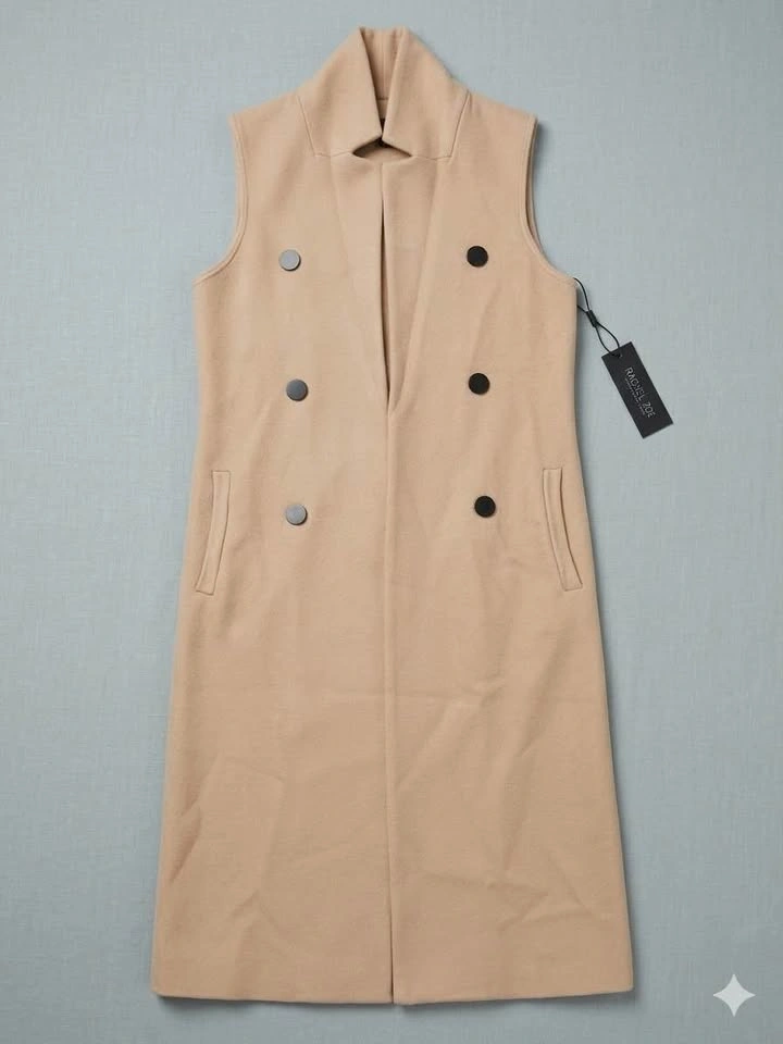 Rachel Zoe NWT Camel Sleeveless Coat Vest