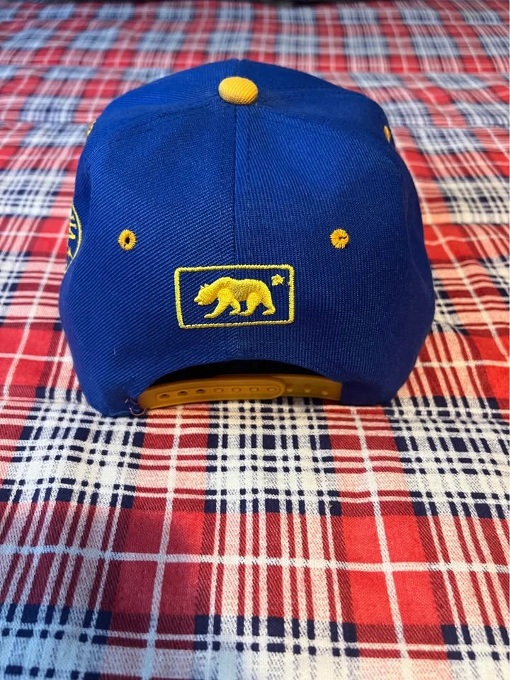 Blue Snapback Baseball Cap with Yellow Brim and CA Bear Emblem - photo 2