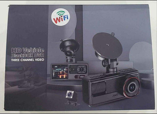 HD Vehicle BLACKBOX DVR with 3 Channel Video and WiFi connectivi