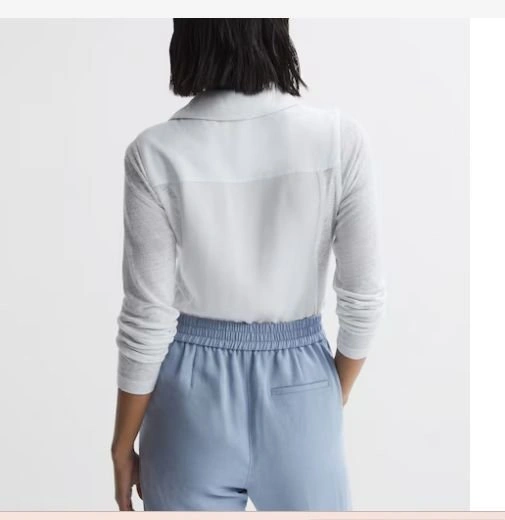 NWT REISS Phillipa White Linen Button Up Shirt - Small - photo 2