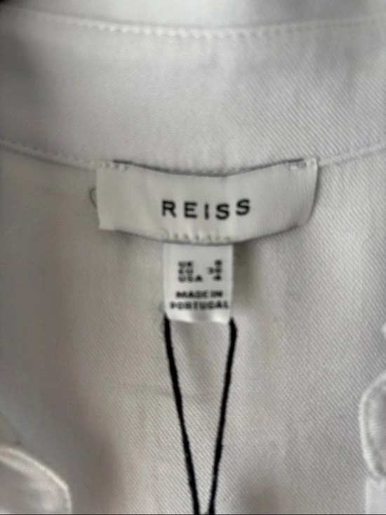 NWT REISS Phillipa White Linen Button Up Shirt - Small - photo 5