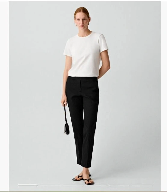 New! THEORY sz 6 "Good Linen" TREECA Pants BLACK