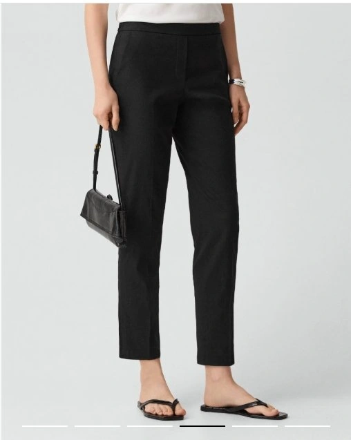 New! THEORY sz 6 "Good Linen" TREECA Pants BLACK - photo 3