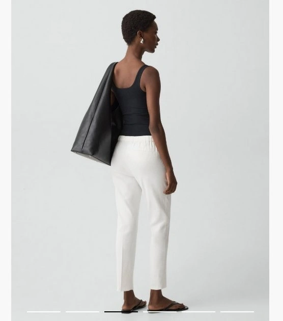THEORY sz 4 Snow White TREECA "Good Linen" Stretch Linen Pant - photo 3