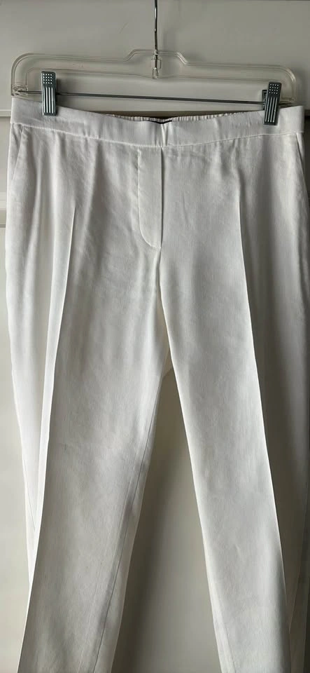 THEORY sz 4 Snow White TREECA "Good Linen" Stretch Linen Pant - photo 5