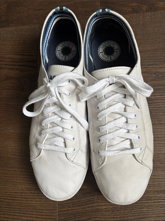 LACOSTE Mens 12 White Leather Tennies Sneakers Preppy Exc Condit - photo 3