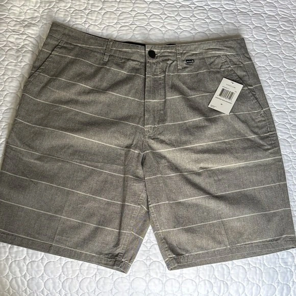 Men's Hurley Heather Grey Stripe Porter Walking Shorts 36" 9" In - photo 2