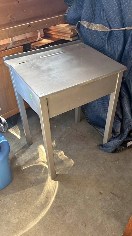 Old wooden school desk
