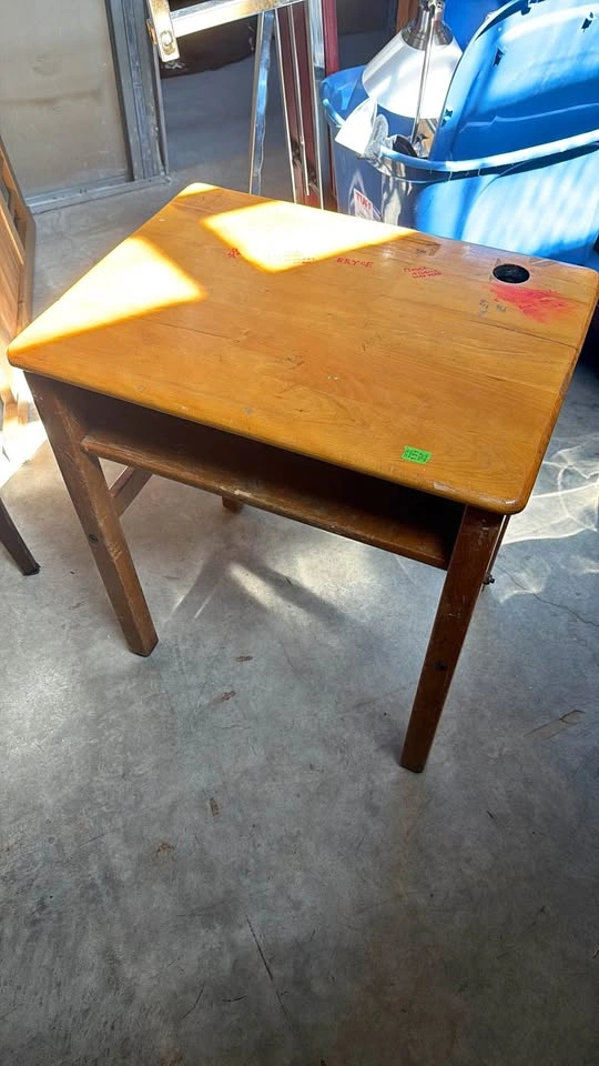 Old wooden school desk