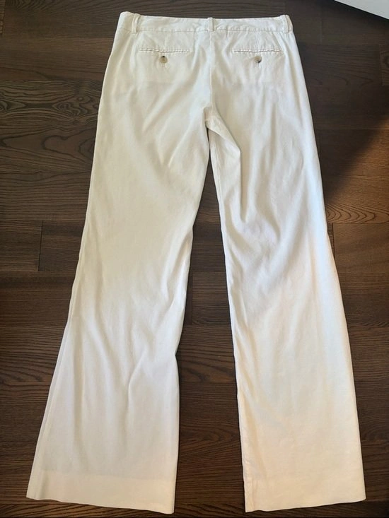 THEORY White EMERY "Crunch Linen" Stretch Wide Leg Pants sz 4 - photo 2
