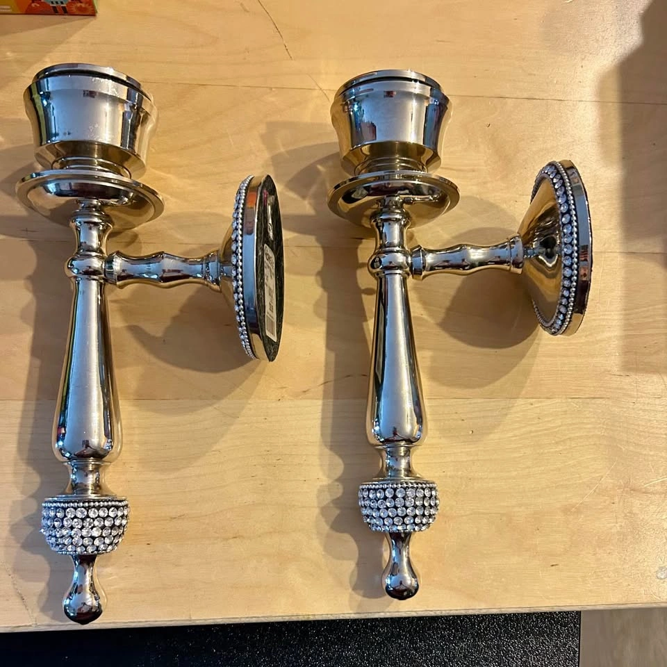 2 Glam Wall Sconces - Candle Holders - photo 2