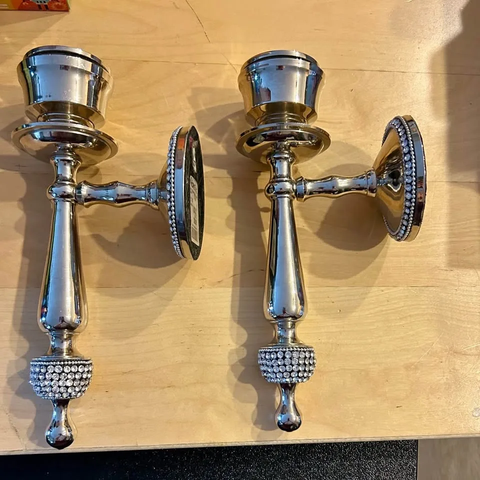 2 Glam Wall Sconces - Candle Holders - photo 2