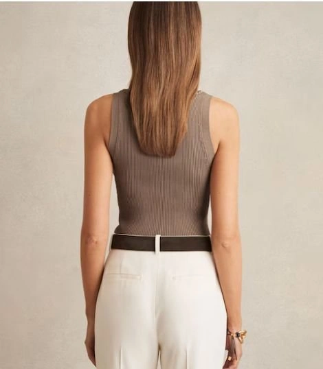 REISS Lanette Craft Stitch Vest Sweater Top Sz 2 4 - photo 3