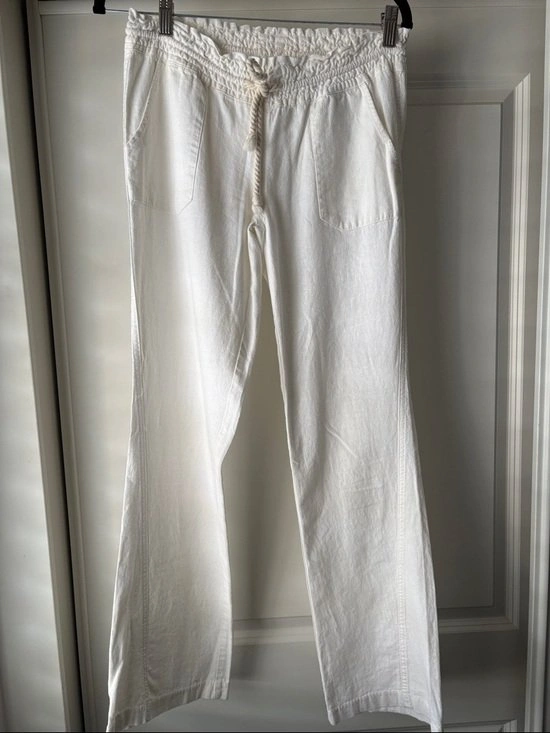 ROXY Small White Linen Blend Pants - photo 3