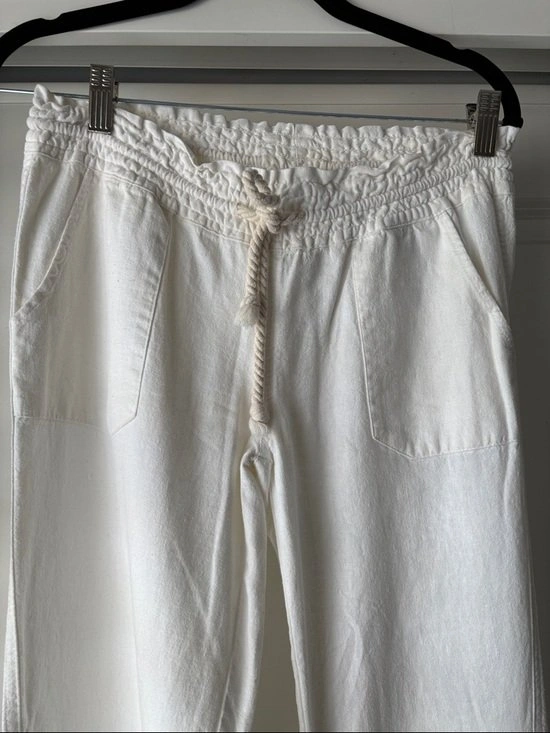 ROXY Small White Linen Blend Pants - photo 4