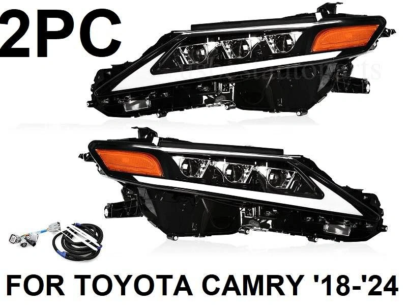 2PC LED LEXUS STYLE HEADLIGHTS FOR TOYOTA CAMRY 2018-2024