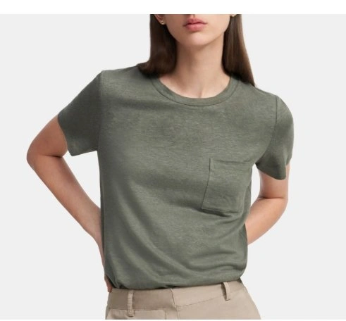 New THEORY Small White Pocket Tee Stretch Slub Linen ($175 Retai - photo 3