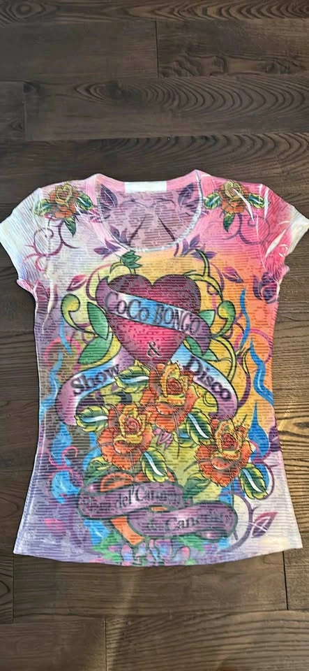 Womens Tattoo Tee from Cocobongo Show in Cancun Bling Small