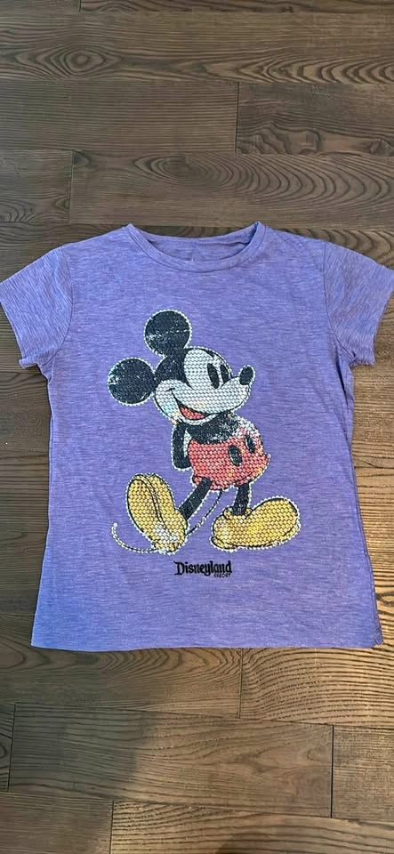 Disneyland Mickey Vintage-Look Sequins Women's Small Tee