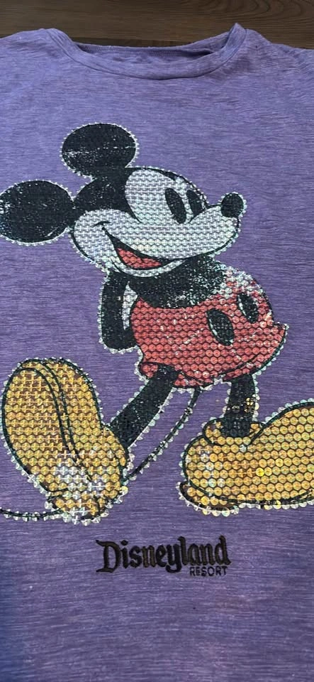 Disneyland Mickey Vintage-Look Sequins Women's Small Tee - photo 2