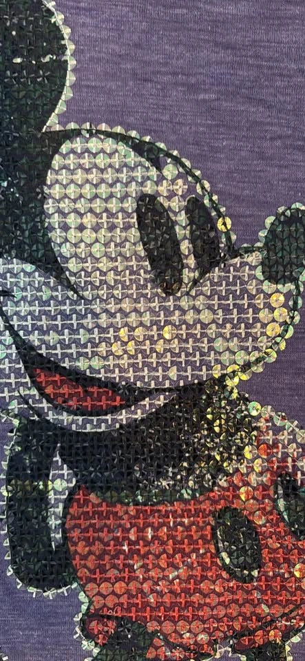 Disneyland Mickey Vintage-Look Sequins Women's Small Tee - photo 3