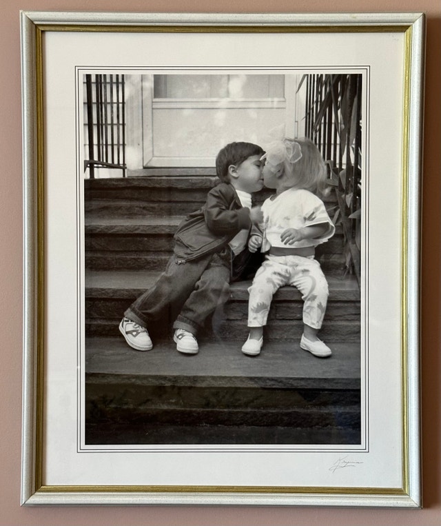 Boy & Girl Kissing by Kryna Decorative Lithograph Art