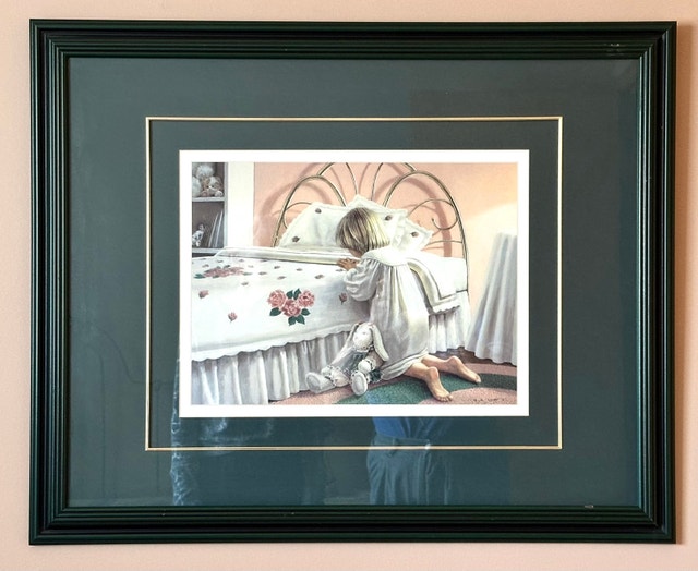 Bedtime Girl/Child Praying by M. G. Smith Framed Art Print