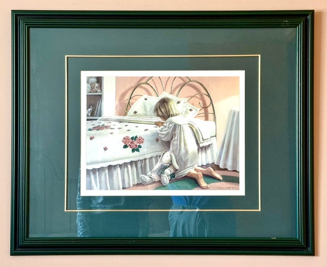 Bedtime Girl/Child Praying by M. G. Smith Framed Art Print - photo 2