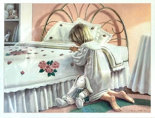 Bedtime Girl/Child Praying by M. G. Smith Framed Art Print - photo 3