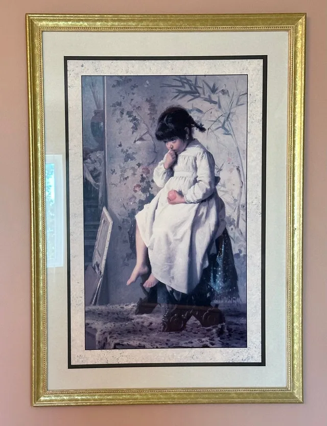 The Little Model By Alexander M. Rossi Large Framed Art Print