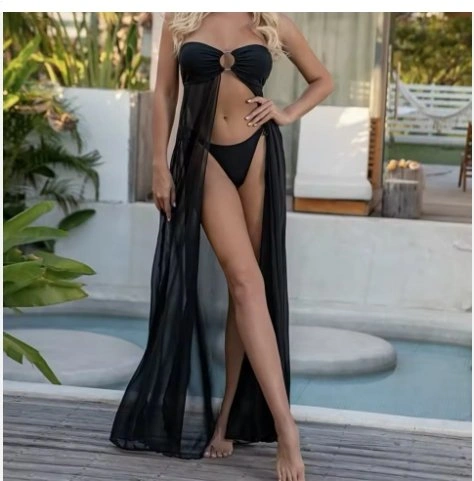 Victoria's Secret Chiffon Strapless Maxi Coverup Dress S