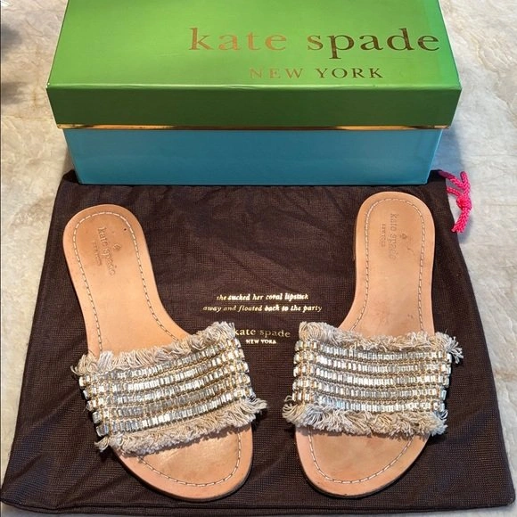 Kate Spade Solaina sz 9 Jeweled Leather Slides ($139 Retail) - photo 3