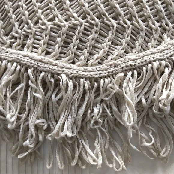 ESPRIT Beige Taupe Sm/Med Spring/Summer Crochet Fringed Boho Swe - photo 2