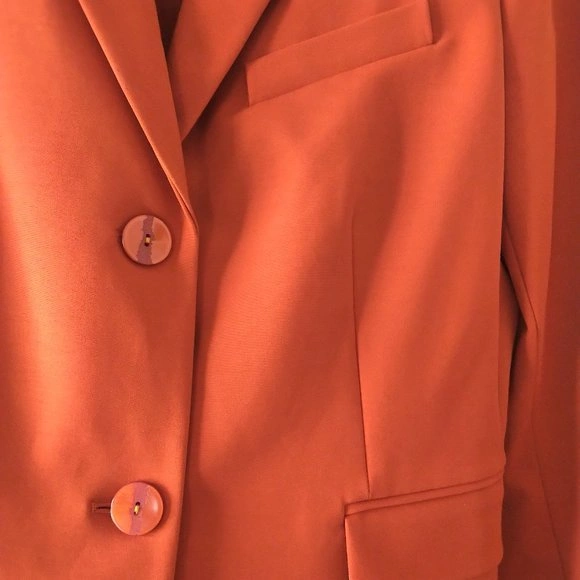 THEORY NEW Orange Double Stretch Jacket Pants Sz 6 & 4 - photo 5