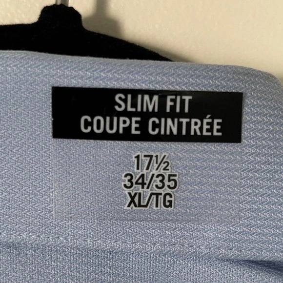 NEW Calvin Klein XL 17.5 34/35 Performance Wrinkle Free Blue Dre - photo 4