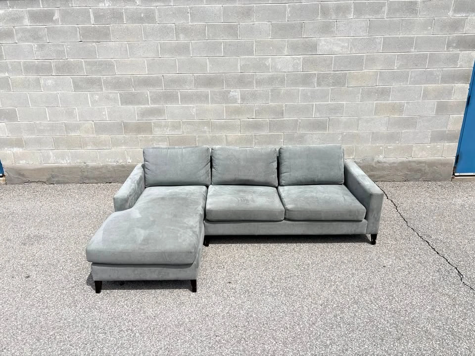 Greyish Teal Sectional Sofa with Chaise - Free Delivery