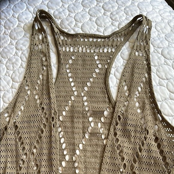 Beach Bunny Boho Macrame Fringe Swim Coverup/Duster - Small - photo 4